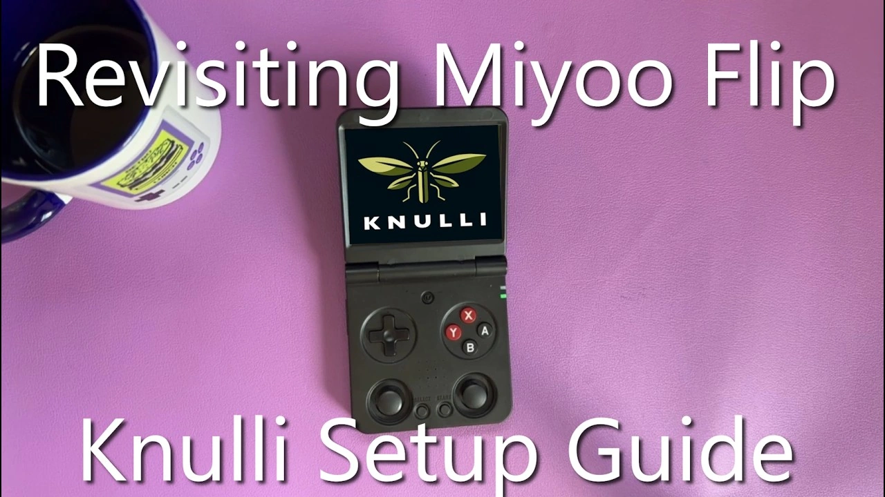 Miyoo Flip running Knulli custom firmware